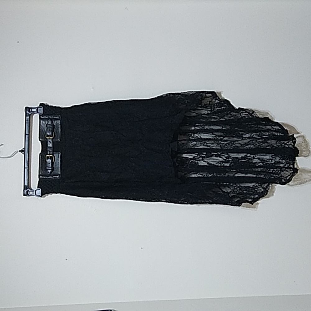 Black Lace High Low Skirt